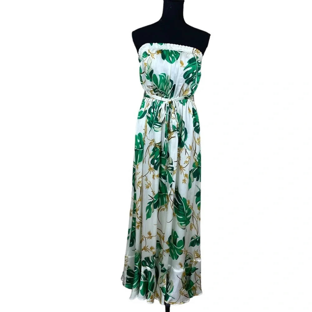 The Webster at Target Green and White Palm Print Maxi Dress​ - Picture 2 of 10
